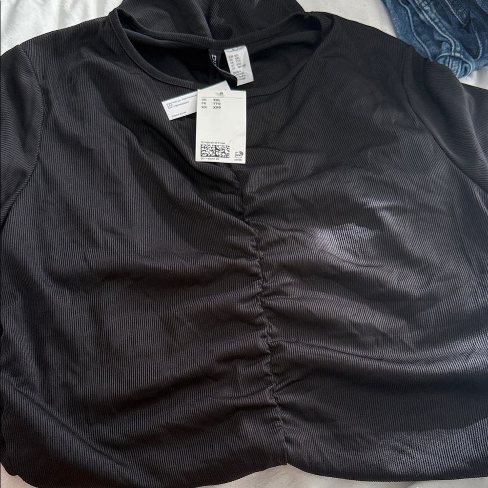 H&M Charcoal Ruched dress